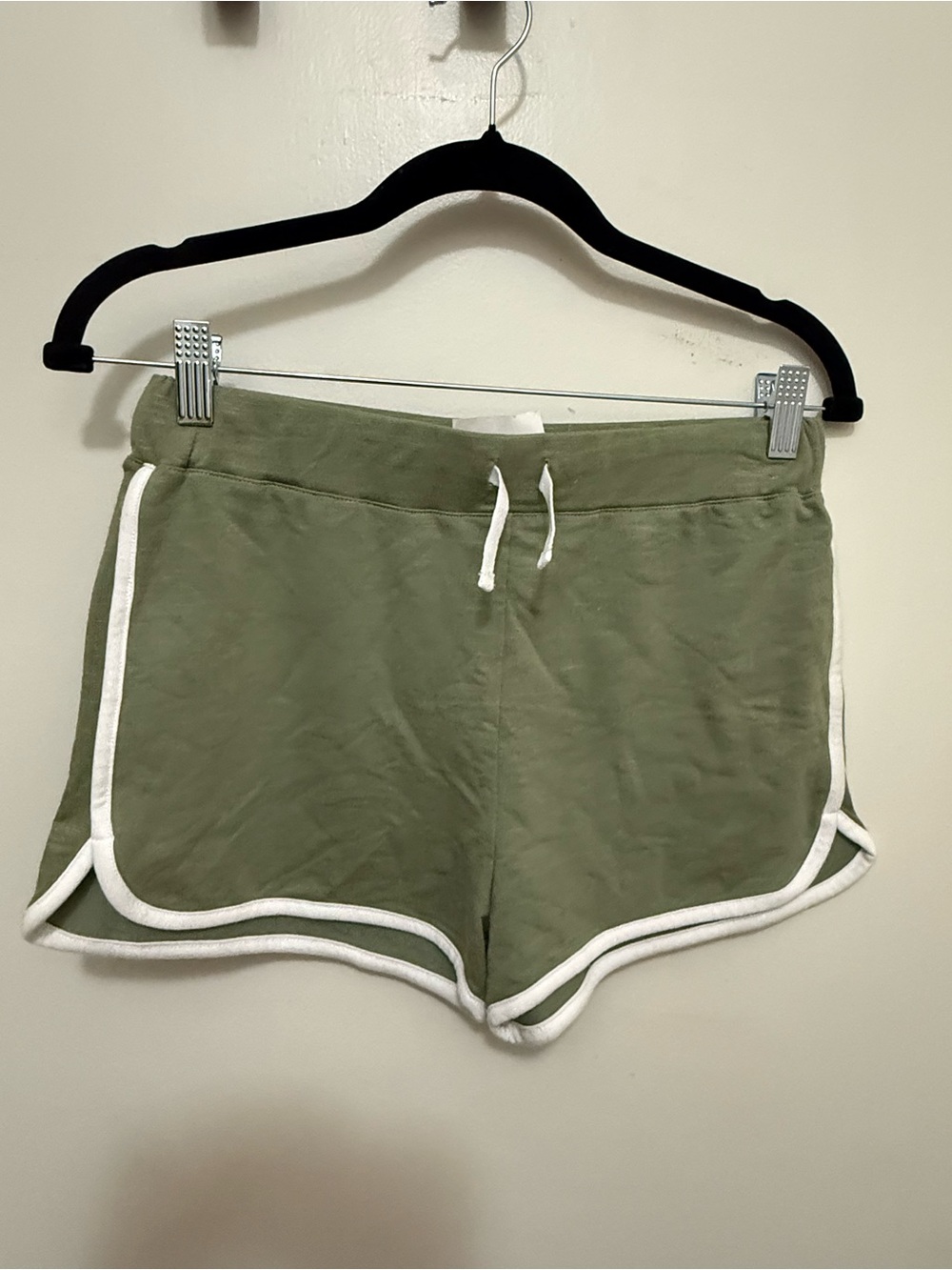 Epic Threads Olive Green Athletic Drawstring Shorts with White Trim